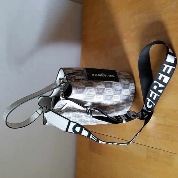 Karl Lagerfeld Paris White Adele Bucket Bag - Picture 4 of 13